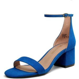 imageDREAM PAIRS Womens LowChunk Low Heel Pump SandalRoyalBlue