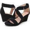 imageDREAM PAIRS Womens Ankle Strap Wedge Sandals Comfortable Open Toe Summer Dress ShoesBlackNubuck