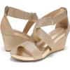 imageDREAM PAIRS Womens Ankle Strap Wedge Sandals Comfortable Open Toe Summer Dress ShoesGoldGlitter
