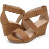 imageDREAM PAIRS Womens Ankle Strap Wedge Sandals Comfortable Open Toe Summer Dress ShoesTanNubuck