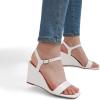 imageDREAM PAIRS Womens Casual Dressy Wedge Sandals Cute Square Toe and Buckle Ankle Strappy Slingback Wedding Shoes
