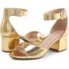 imageDREAM PAIRS Womens Chunkle Low Heel Pump Ankle Strap Dress SandalGoldmetallic