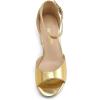 imageDREAM PAIRS Womens Chunkle Low Heel Pump Ankle Strap Dress SandalGoldmetallic