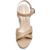 imageDREAM PAIRS Womens Chunky Heels Open Toe Ankle Strap Sparkly Heels Pump SandalsNudepu