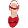 imageDREAM PAIRS Womens Chunky Heels Open Toe Ankle Strap Sparkly Heels Pump SandalsRedSuede