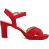 imageDREAM PAIRS Womens Chunky Heels Open Toe Ankle Strap Sparkly Heels Pump SandalsRedSuede