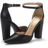 imageDREAM PAIRS Womens Coco High Heels Chunky Block Pumps Pointed Closed Toe Ankle Strap Dress ShoesBlackPu