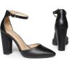 imageDREAM PAIRS Womens Coco High Heels Chunky Block Pumps Pointed Closed Toe Ankle Strap Dress ShoesBlackPu