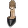 imageDREAM PAIRS Womens Coco High Heels Chunky Block Pumps Pointed Closed Toe Ankle Strap Dress ShoesBlackPu
