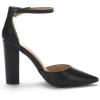 imageDREAM PAIRS Womens Coco High Heels Chunky Block Pumps Pointed Closed Toe Ankle Strap Dress ShoesBlackPu