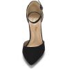 imageDREAM PAIRS Womens Coco High Heels Chunky Block Pumps Pointed Closed Toe Ankle Strap Dress ShoesBlackSuede