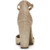 imageDREAM PAIRS Womens Coco High Heels Chunky Block Pumps Pointed Closed Toe Ankle Strap Dress ShoesGoldGlitter