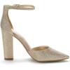 imageDREAM PAIRS Womens Coco High Heels Chunky Block Pumps Pointed Closed Toe Ankle Strap Dress ShoesGoldGlitter