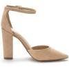 imageDREAM PAIRS Womens Coco High Heels Chunky Block Pumps Pointed Closed Toe Ankle Strap Dress ShoesNude