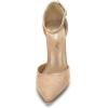 imageDREAM PAIRS Womens Coco High Heels Chunky Block Pumps Pointed Closed Toe Ankle Strap Dress ShoesNude