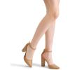 imageDREAM PAIRS Womens Coco High Heels Chunky Block Pumps Pointed Closed Toe Ankle Strap Dress ShoesNude Pu