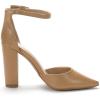 imageDREAM PAIRS Womens Coco High Heels Chunky Block Pumps Pointed Closed Toe Ankle Strap Dress ShoesNudePu