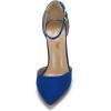 imageDREAM PAIRS Womens Coco High Heels Chunky Block Pumps Pointed Closed Toe Ankle Strap Dress ShoesRoyalBlue
