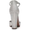 imageDREAM PAIRS Womens Coco High Heels Chunky Block Pumps Pointed Closed Toe Ankle Strap Dress ShoesSilverGlitter