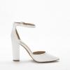 imageDREAM PAIRS Womens Coco High Heels Chunky Block Pumps Pointed Closed Toe Ankle Strap Dress ShoesWhitePu