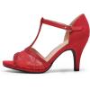 imageDREAM PAIRS Womens Fashion Stilettos Open Toe Pump Heel SandalsRedsuede