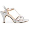 imageDREAM PAIRS Womens Fashion Stilettos Open Toe Pump Heel SandalsWhitesatin