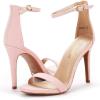 imageDREAM PAIRS Womens High Heels Flower Ankle Strap Stilettos Round Open Toe Dressy Sexy SandalsPink