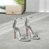 imageDREAM PAIRS Womens High Heels Flower Ankle Strap Stilettos Round Open Toe Dressy Sexy SandalsSilverGlitter