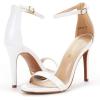 imageDREAM PAIRS Womens High Heels Flower Ankle Strap Stilettos Round Open Toe Dressy Sexy SandalsWhitePat