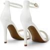 imageDREAM PAIRS Womens High Heels Flower Ankle Strap Stilettos Round Open Toe Dressy Sexy SandalsWhiterhinestone