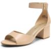 imageDREAM PAIRS Womens Chunkle Low Heel Pump Ankle Strap Dress SandalBeige