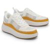 imageDREAM PAIRS Women Chunky City Tweed Comfortable Casual Platform Fashion SneakerBeigeOrangearch