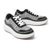imageDREAM PAIRS Women Chunky City Tweed Comfortable Casual Platform Fashion SneakerBlackWhitearch