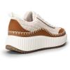 imageDREAM PAIRS Women Chunky City Tweed Comfortable Casual Platform Fashion SneakerBrown Beigearch