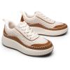 imageDREAM PAIRS Women Chunky City Tweed Comfortable Casual Platform Fashion SneakerBrown Beigearch