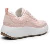 imageDREAM PAIRS Women Chunky City Tweed Comfortable Casual Platform Fashion SneakerPinkknitarch