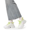 imageDREAM PAIRS Women Chunky Fashion Sneakers Platform Bold LaceUp Comfortable SneakersWhiteGreenbold