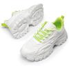 imageDREAM PAIRS Women Chunky Fashion Sneakers Platform Bold LaceUp Comfortable SneakersWhiteGreenbold