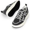 imageDREAM PAIRS Women Platform Chunky Lightweight Comfortable Casual Denim Fabric LaceUp Kay Walking Fashion SneakersBlackWhite