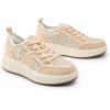 imageDREAM PAIRS Women Platform Chunky Lightweight Comfortable Casual Denim Fabric LaceUp Kay Walking Fashion SneakersPinkWhite