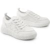 imageDREAM PAIRS Women Platform Chunky Lightweight Comfortable Casual Denim Fabric LaceUp Kay Walking Fashion SneakersWhite