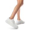 imageDREAM PAIRS Women Platform Chunky Lightweight Comfortable Casual Denim Fabric LaceUp Kay Walking Fashion SneakersWhite