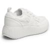 imageDREAM PAIRS Women Platform Chunky Lightweight Comfortable Casual Denim Fabric LaceUp Kay Walking Fashion SneakersWhite