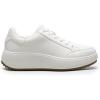 imageDREAM PAIRS Women Platform Chunky Lightweight Comfortable Casual Faux Leather LaceUp Dee Walking Fashion SneakersAll Whitepu