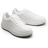 imageDREAM PAIRS Women Platform Chunky Lightweight Comfortable Casual Faux Leather LaceUp Dee Walking Fashion SneakersAll Whitepu