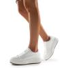 imageDREAM PAIRS Women Platform Chunky Lightweight Comfortable Casual Faux Leather LaceUp Dee Walking Fashion SneakersAll Whitepu
