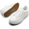 imageDREAM PAIRS Women Platform Chunky Lightweight Comfortable Casual Faux Leather LaceUp Dee Walking Fashion SneakersAll Whitepu