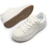 imageDREAM PAIRS Women Platform Chunky Lightweight Comfortable Casual Faux Leather LaceUp Dee Walking Fashion SneakersBeige