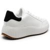 imageDREAM PAIRS Women Platform Chunky Lightweight Comfortable Casual Faux Leather LaceUp Dee Walking Fashion SneakersWhiteBlack
