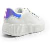 imageDREAM PAIRS Women Platform Chunky Lightweight Comfortable Casual Faux Leather LaceUp Dee Walking Fashion SneakersWhiteRainbowpu